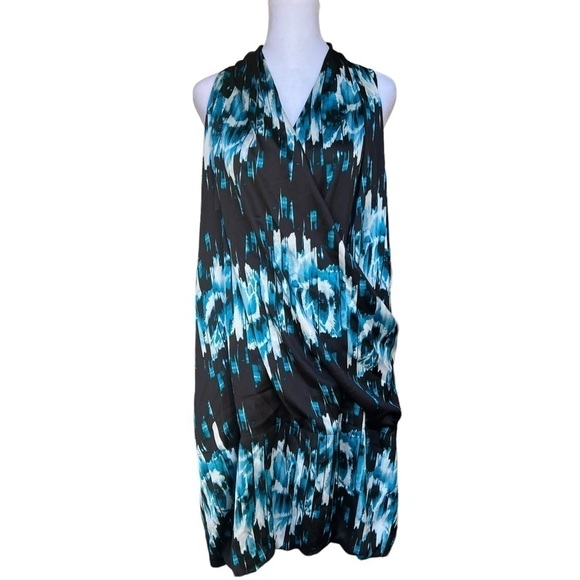 Derek Lam - Design Nation Abstract Wrap Knee Length Spring Dress Sz L - Picture 1 of 5